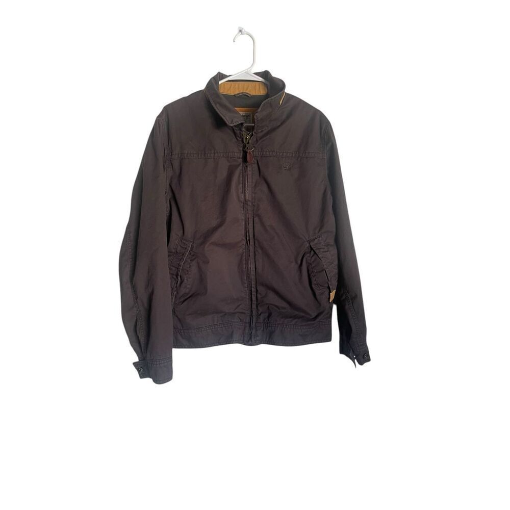 Timberland Mens Brown Long Sleeve Full Zip Front Utility Jacket Size Medium